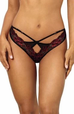 COAXcopenhagen.com Black Thong With Red Lace - Sunset Lover