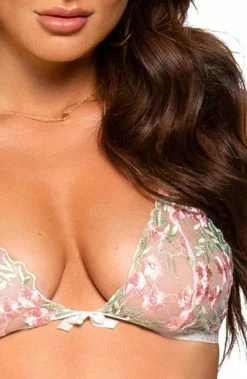 COAXcopenhagen.com LINGERIE Floral Sheer White Bra & G-string - I Choose You