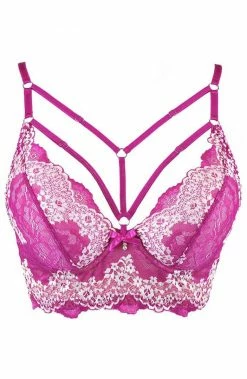 COAXcopenhagen.com Fuchsia Lace Bustier Bra - Choose Me LINGERIE