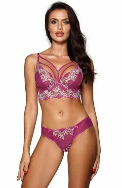 COAXcopenhagen.com Fuchsia Lace Bustier Bra - Choose Me LINGERIE