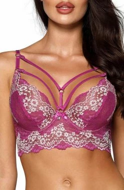 COAXcopenhagen.com Fuchsia Lace Bustier Bra - Choose Me LINGERIE