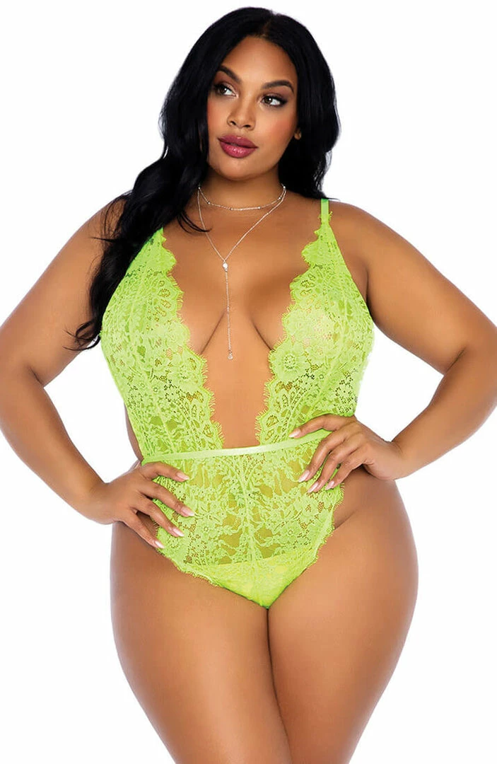 COAXcopenhagen.com Green Plus Size Bodysuit & Robe - Lemon & Love LINGERIE