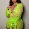 COAXcopenhagen.com Green Plus Size Bodysuit & Robe - Lemon & Love LINGERIE