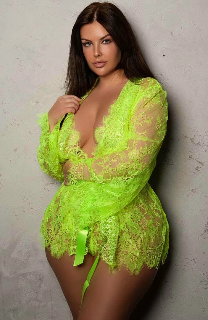 COAXcopenhagen.com Green Plus Size Bodysuit & Robe - Lemon & Love LINGERIE
