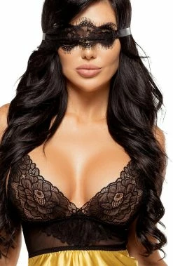 COAXcopenhagen.com Gold Satin Chemise & Blindfold - Nellie