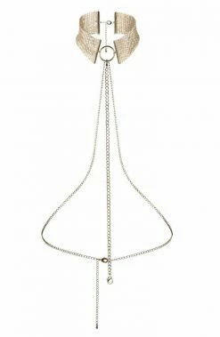 COAXcopenhagen.com Gold Metallic Choker With Gold Body Harness Chain Body Jewelry