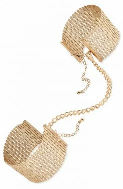 COAXcopenhagen.com Body Jewelry Gold Metallic Cuffs With Gold Chain