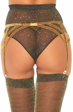 COAXcopenhagen2 Gold Garter Belt With Shimmer