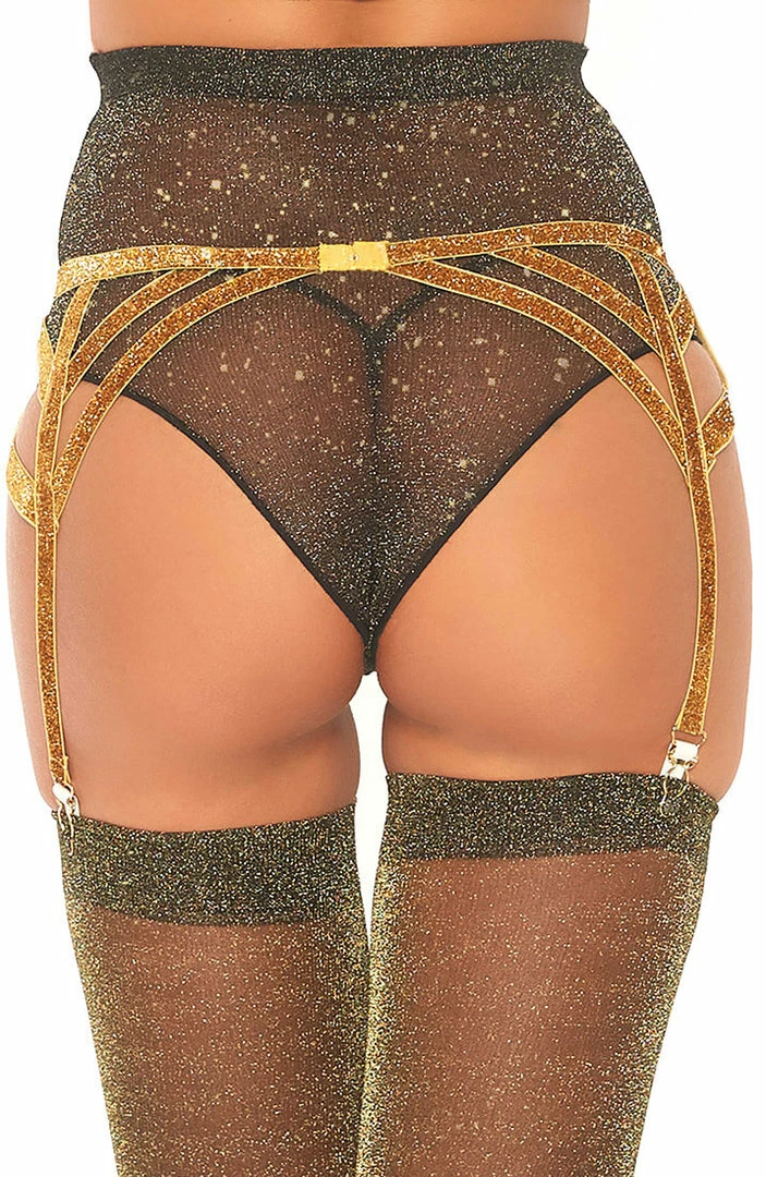 COAXcopenhagen2 Gold Garter Belt With Shimmer
