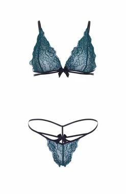 COAXcopenhagen.com Teal Lingerie Set - Heartless Romantic