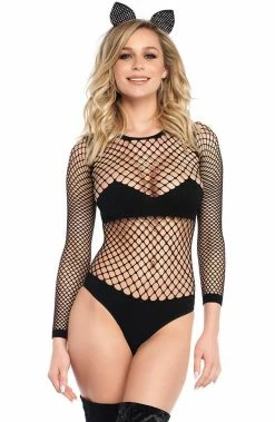 COAXcopenhagen2 Fishnet Kitty Bodysuit - Here Kitty Kitty