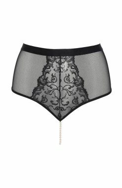 COAXcopenhagen2 LINGERIE High Waist Brief Panty With Pearl String - Vienna High Waist Brief
