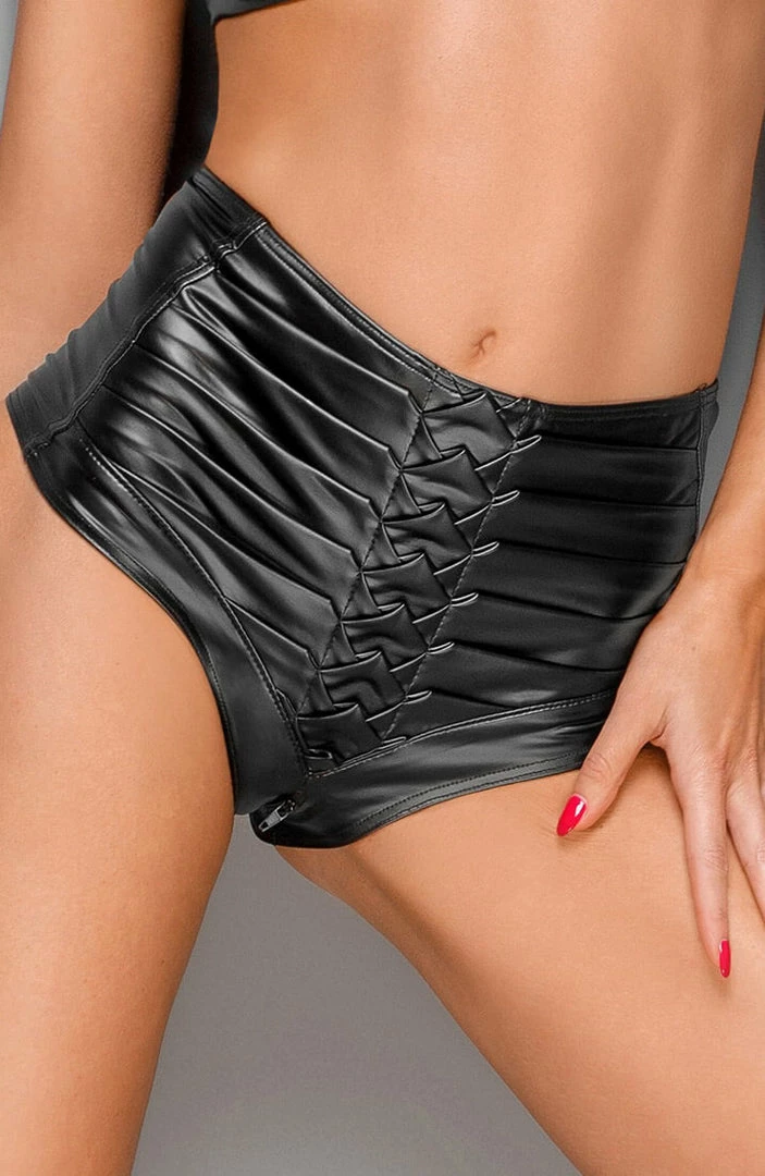 COAXcopenhagen2 High Waisted Wet Look Shorts - Plan A