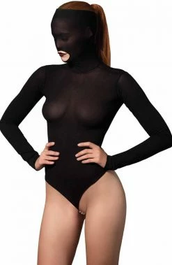 COAXcopenhagen.com LINGERIE Opaque Masked Bodysuit With Beaded String - All About The Senses