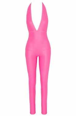 COAXcopenhagen.com WET LOOK & PVC Hot Pink Wet Look Catsuit - Dainty Desires