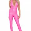COAXcopenhagen.com WET LOOK & PVC Hot Pink Wet Look Catsuit - Dainty Desires