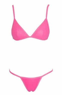 COAXcopenhagen.com Hot Pink Wet Look Lingerie Set - Love To Flirt