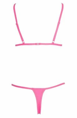 COAXcopenhagen.com Hot Pink Wet Look Lingerie Set - Love To Flirt
