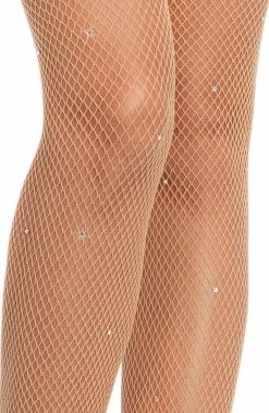 COAXcopenhagen2 Nude Fishnet Pantyhose With Rhinestones HOSIERY