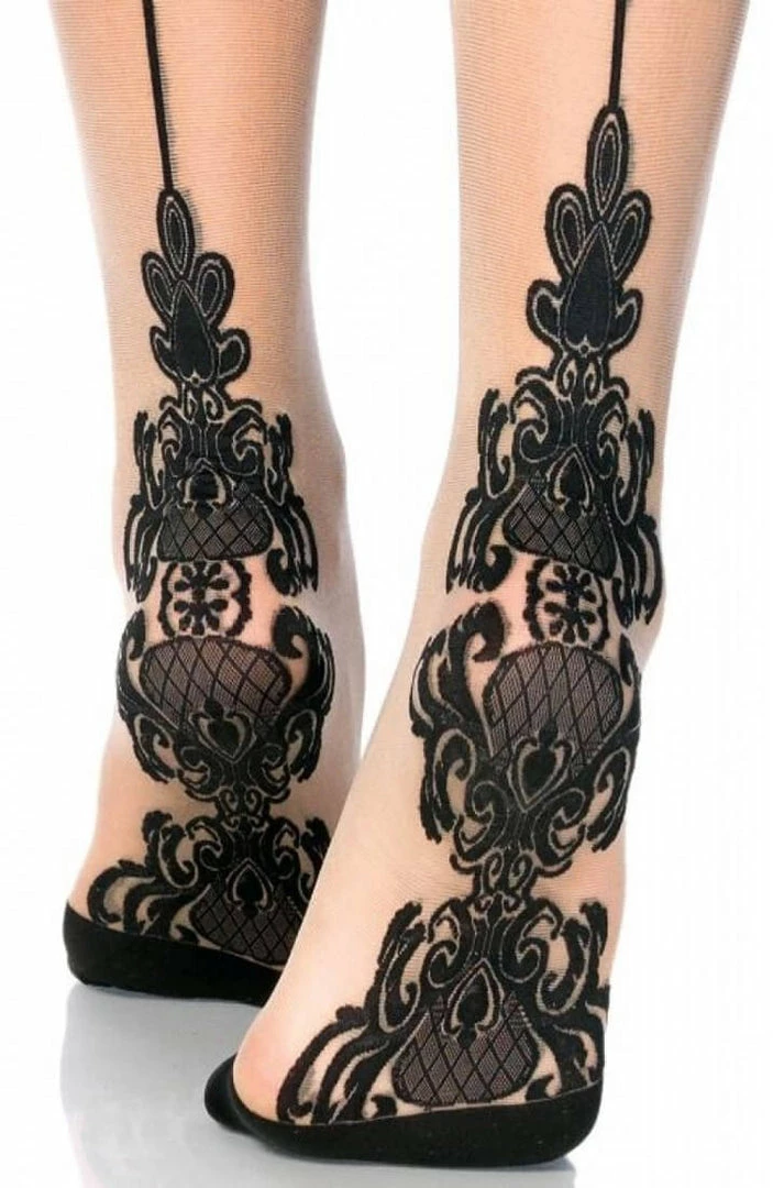 COAXcopenhagen2 Baroque Cuban Heel Thigh Highs HOSIERY