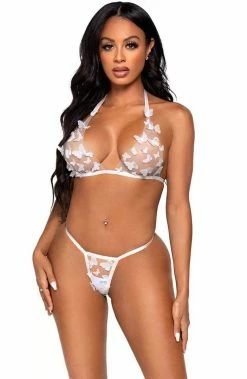 COAXcopenhagen.com White Bra & String Lingerie With Butterflies - Making Memories