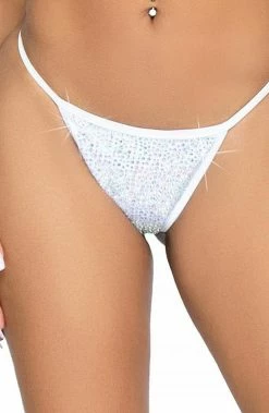COAXcopenhagen.com White Rhinestone Bikini Set - White Waves SWIMWEAR