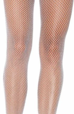 COAXcopenhagen2 White Fishnet Pantyhose With Silver Glitter