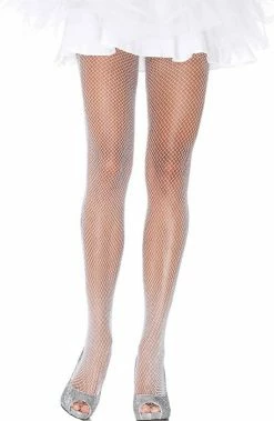 COAXcopenhagen2 White Fishnet Pantyhose With Silver Glitter