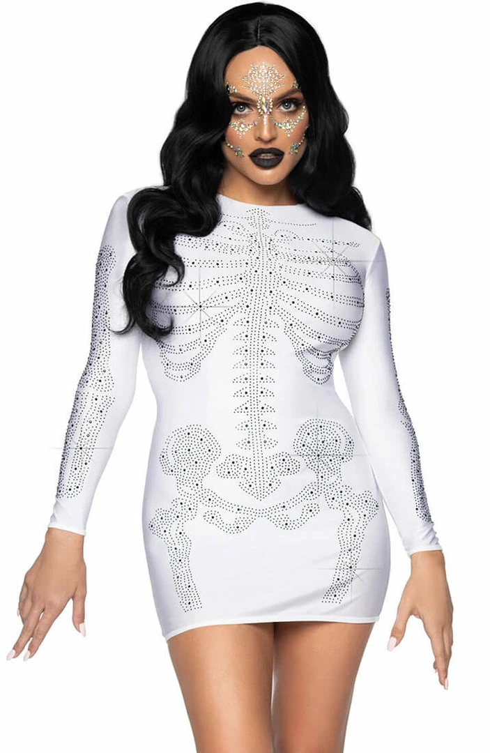 COAXcopenhagen.com White Skeleton Costume - White Rhinestone Skeleton