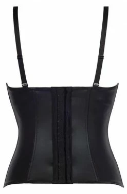 COAXcopenhagen2 LINGERIE Black Wet Look Bustier - INFATUATED