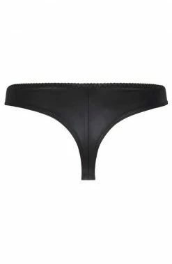 COAXcopenhagen2 Black Wet Look Thong - INFATUATED LINGERIE