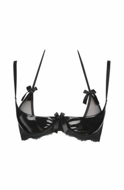 COAXcopenhagen2 Black Plus Size PVC Bra - INVEIGLE