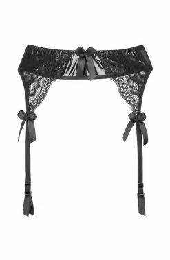 COAXcopenhagen2 LINGERIE Black Plus Size PVC Garter Belt - INVEIGLE