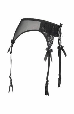 COAXcopenhagen2 LINGERIE Black Plus Size PVC Garter Belt - INVEIGLE
