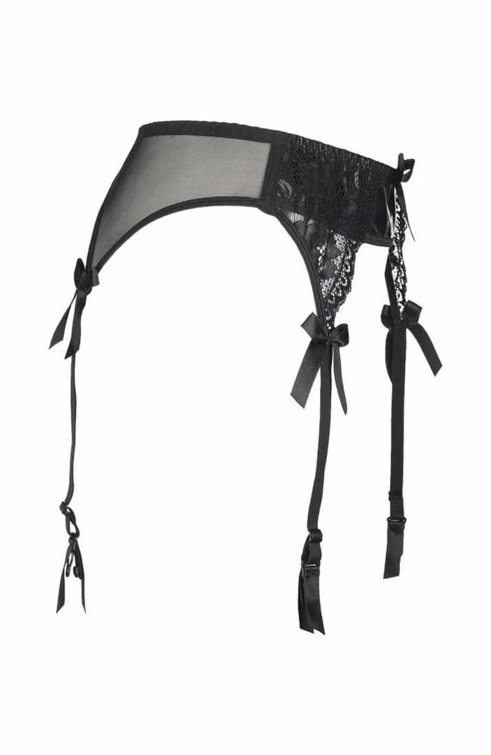 COAXcopenhagen2 LINGERIE Black Plus Size PVC Garter Belt - INVEIGLE
