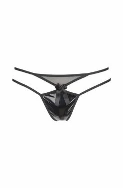 COAXcopenhagen2 Black Plus Size PVC Thong - INVEIGLE