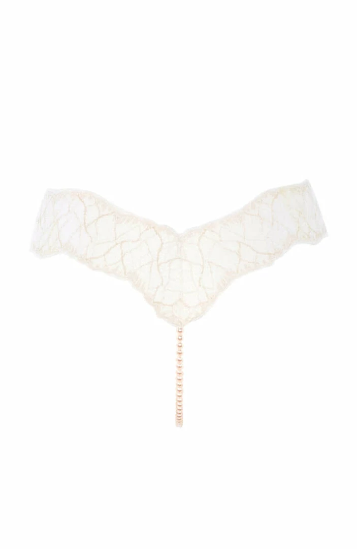 COAXcopenhagen.com Ivory Single Pearl String - Sydney Single Crotchless