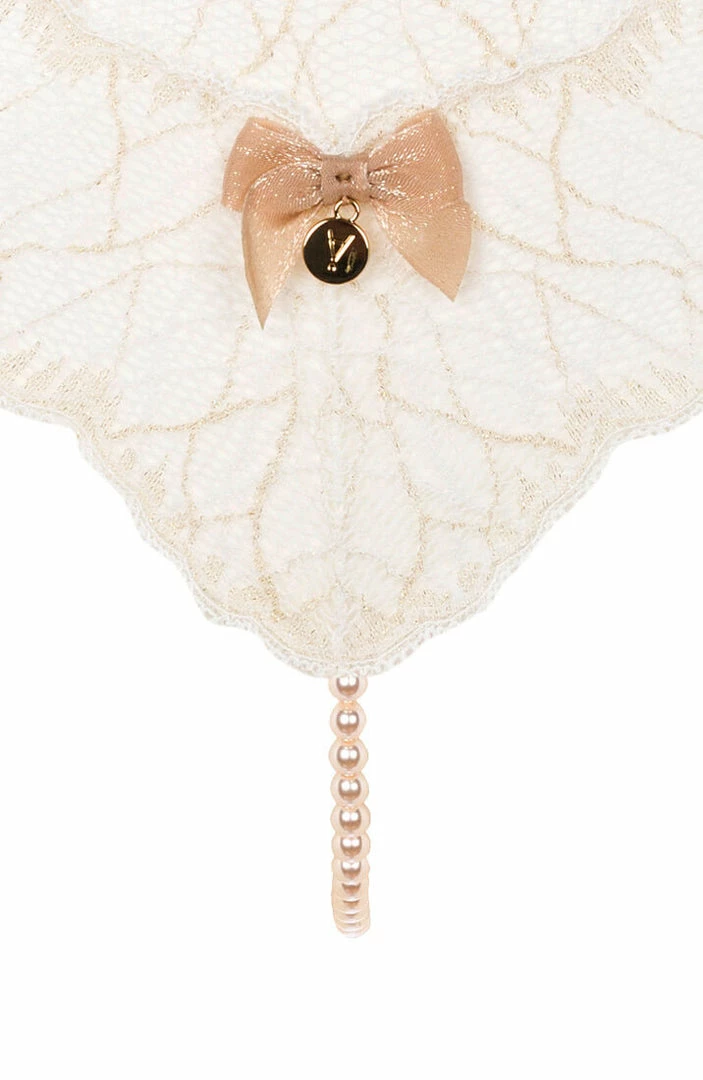 COAXcopenhagen.com Ivory Single Pearl String - Sydney Single Crotchless