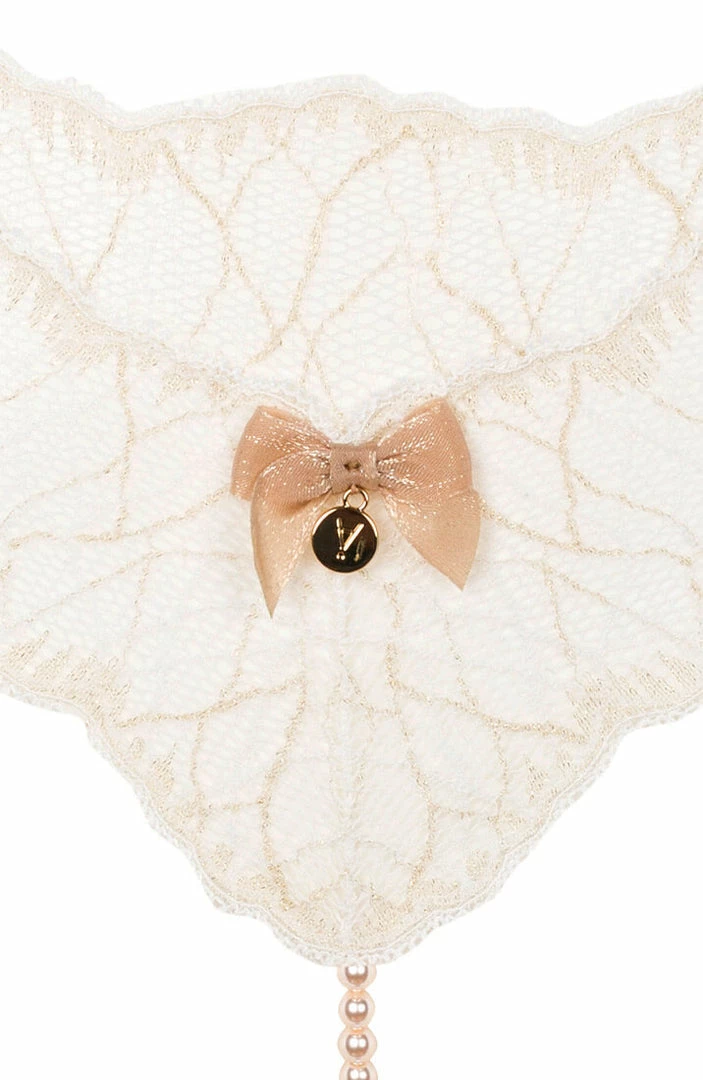 COAXcopenhagen.com Ivory Single Pearl String - Sydney Single Crotchless