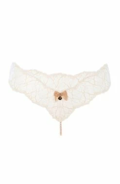 COAXcopenhagen.com Ivory Single Pearl String - Sydney Single Crotchless