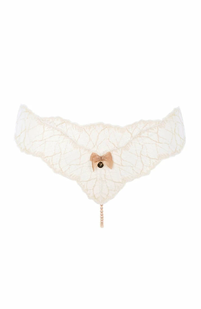 COAXcopenhagen.com Ivory Single Pearl String - Sydney Single Crotchless
