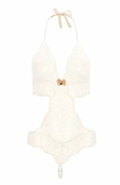 COAXcopenhagen.com Ivory Bodysuit With Double Pearl String - Sydney Body Double