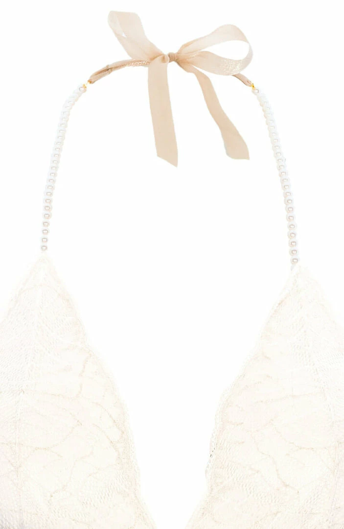 COAXcopenhagen.com Ivory Bodysuit With Single Pearl String - Sydney Body Single