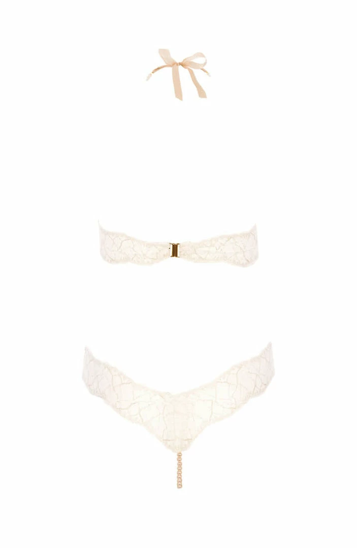 COAXcopenhagen.com Ivory Bodysuit With Single Pearl String - Sydney Body Single