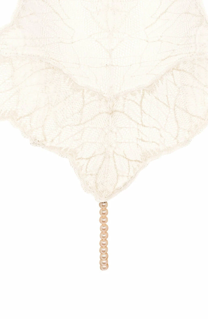 COAXcopenhagen.com Ivory Bodysuit With Single Pearl String - Sydney Body Single