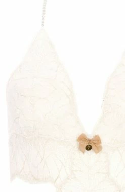 COAXcopenhagen.com Ivory Bodysuit With Single Pearl String - Sydney Body Single