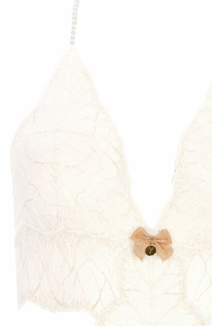 COAXcopenhagen.com Ivory Bodysuit With Single Pearl String - Sydney Body Single