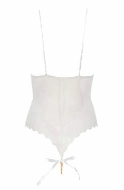 COAXcopenhagen.com LINGERIE Ivory Bodysuit With Pearl String - Geneva Body