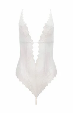 COAXcopenhagen.com LINGERIE Ivory Bodysuit With Pearl String - Geneva Body