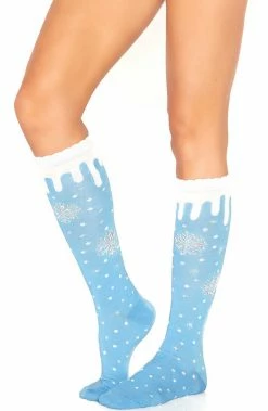COAXcopenhagen2 HOSIERY Knee High Socks With Snowflakes